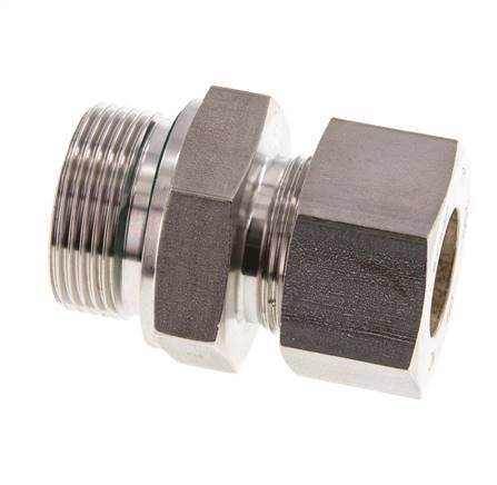 G 1 1/4'' Male x 25S Stainless steel Straight Compression Fitting with FKM Seal 400 Bar DIN 2353