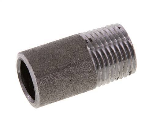 R 1/2'' Male x 21.3mm Steel Pipe Nipple with Welding End 50 Bar DIN 2982 - 40mm [5 Pieces]