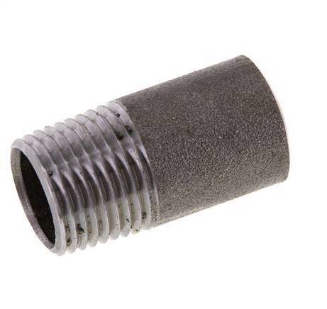 R 1/2'' Male x 21.3mm Steel Pipe Nipple with Welding End 50 Bar DIN 2982 - 40mm [5 Pieces]