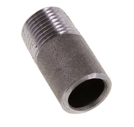 R 1/2'' Male x 21.3mm Steel Pipe Nipple with Welding End 50 Bar DIN 2982 - 40mm [5 Pieces]