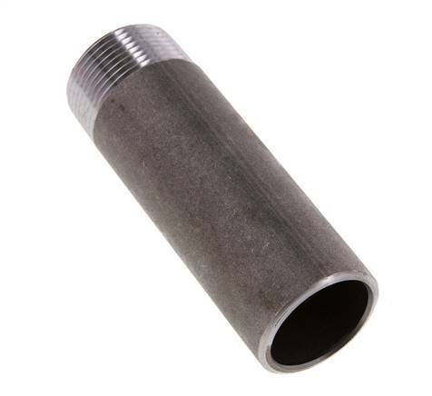 R 1 1/4'' Male x 42.4mm Steel Pipe Nipple with Welding End 50 Bar DIN 2982 - 120mm