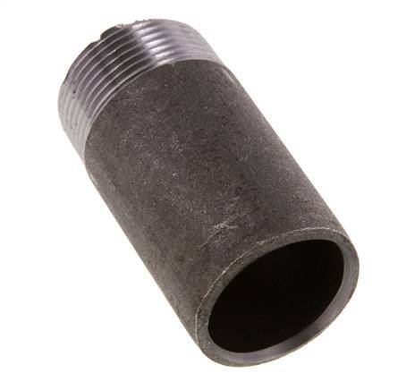 R 1 1/4'' Male x 42.4mm Steel Pipe Nipple with Welding End 50 Bar DIN 2982 - 80mm [5 Pieces]