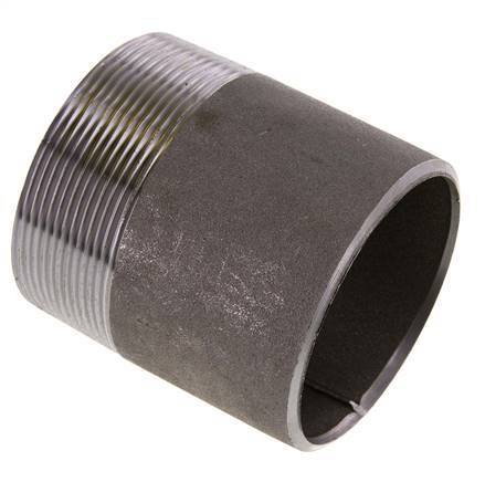 R 2 1/2'' Male x 76.1mm Steel Pipe Nipple with Welding End 50 Bar DIN 2982 - 80mm