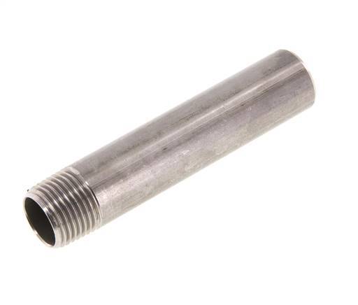 R 1/2'' Male x 21.3mm Stainless steel Pipe Nipple with Welding End 20 Bar DIN 2982 - 100mm