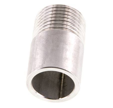 R 1/2'' Male x 21.3mm Stainless steel Pipe Nipple with Welding End 20 Bar DIN 2982 - 35mm