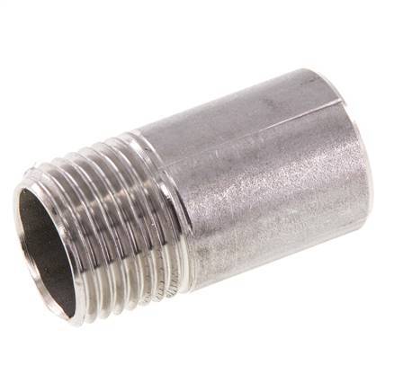 R 1/2'' Male x 21.3mm Stainless steel Pipe Nipple with Welding End 20 Bar DIN 2982 - 40mm
