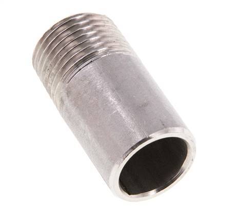 R 1/2'' Male x 21.3mm Stainless steel Pipe Nipple with Welding End 20 Bar DIN 2982 - 40mm