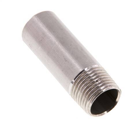 R 1/2'' Male x 21.3mm Stainless steel Pipe Nipple with Welding End 20 Bar DIN 2982 - 60mm