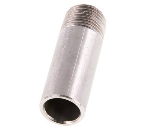 R 1/2'' Male x 21.3mm Stainless steel Pipe Nipple with Welding End 20 Bar DIN 2982 - 60mm