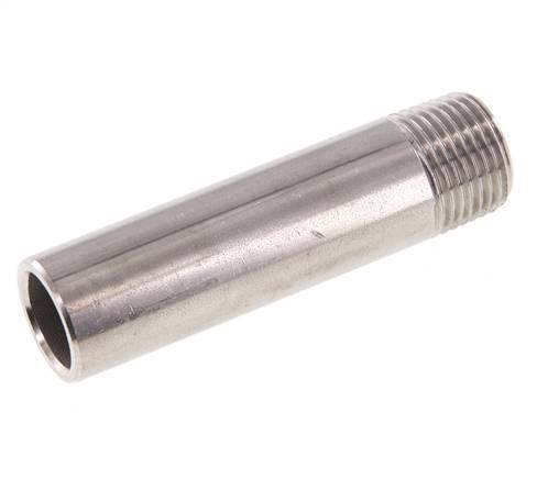 R 1/2'' Male x 21.3mm Stainless steel Pipe Nipple with Welding End 20 Bar DIN 2982 - 80mm