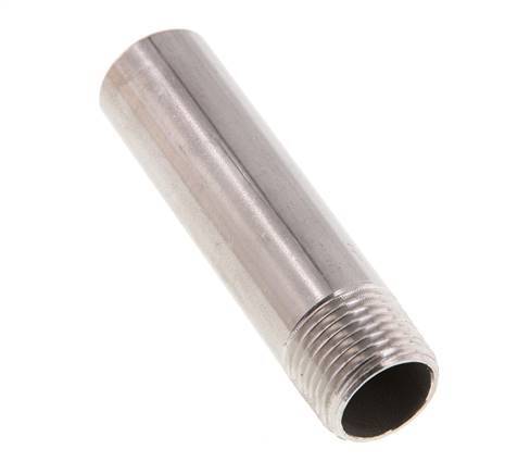 R 1/2'' Male x 21.3mm Stainless steel Pipe Nipple with Welding End 20 Bar DIN 2982 - 80mm