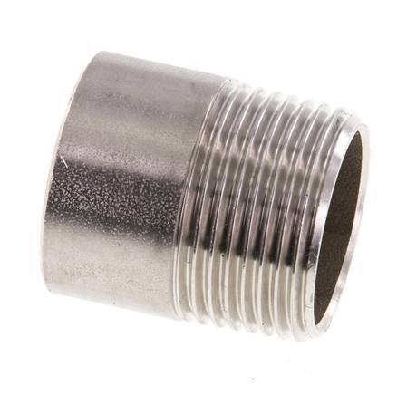 R 3/4'' Male x 26.9mm Stainless steel Pipe Nipple with Welding End 20 Bar DIN 2982 - 30mm
