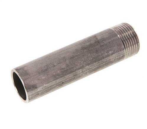 R 1'' Male x 33.7mm Stainless steel Pipe Nipple with Welding End 20 Bar DIN 2982 - 120mm