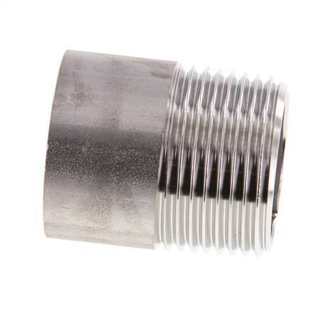 R 1'' Male x 33.7mm Stainless steel Pipe Nipple with Welding End 20 Bar DIN 2982 - 40mm