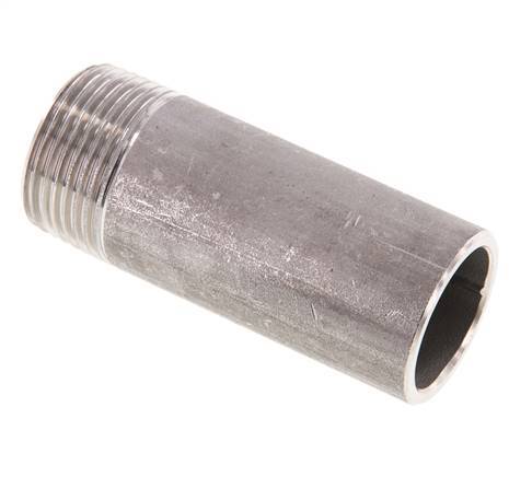 R 1'' Male x 33.7mm Stainless steel Pipe Nipple with Welding End 20 Bar DIN 2982 - 80mm