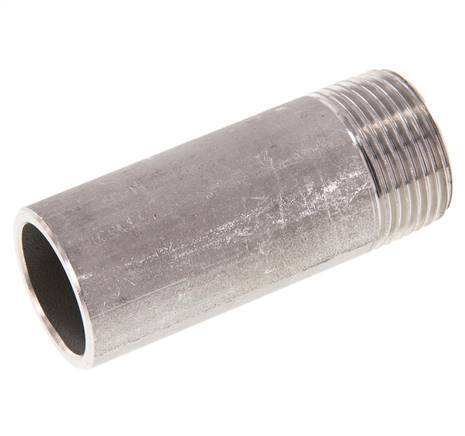 R 1'' Male x 33.7mm Stainless steel Pipe Nipple with Welding End 20 Bar DIN 2982 - 80mm