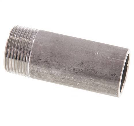 R 1'' Male x 33.7mm Stainless steel Pipe Nipple with Welding End 20 Bar DIN 2982 - 80mm