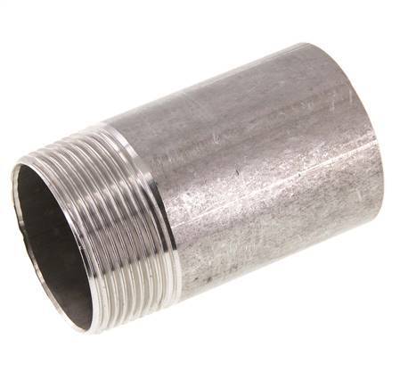 R 1 1/2'' Male x 48.3mm Stainless steel Pipe Nipple with Welding End 20 Bar DIN 2982 - 80mm