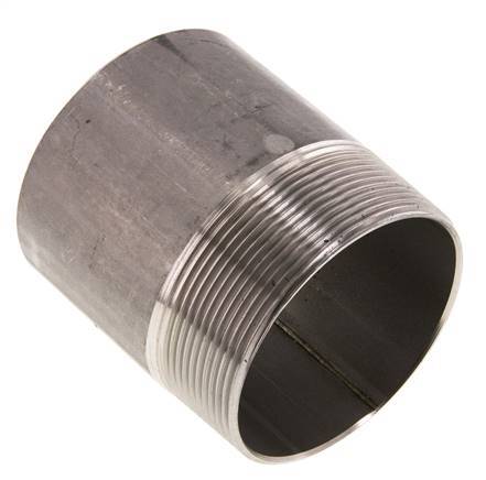 R 2 1/2'' Male x 76.1mm Stainless steel Pipe Nipple with Welding End 20 Bar DIN 2982 - 80mm