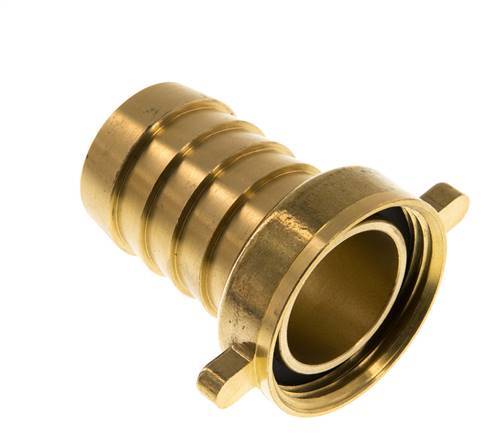 G 1 1/4'' x 32mm Brass Hose barb with NBR Seal and Wing Nut 16 Bar