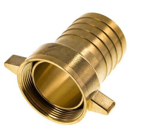 G 2'' x 50mm Brass Hose barb with NBR Seal and Wing Nut 16 Bar