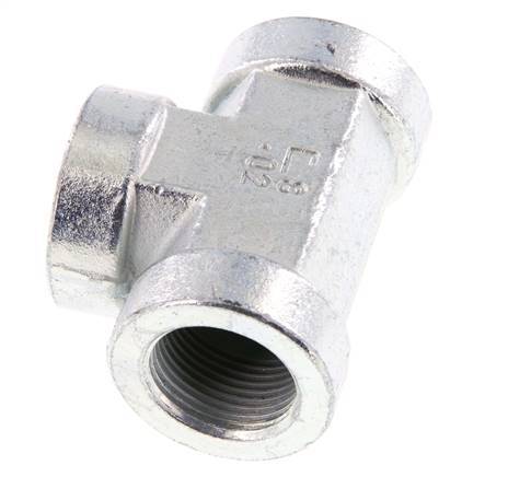 G 3/4'' Zinc plated Steel Tee 200 Bar - Hydraulic