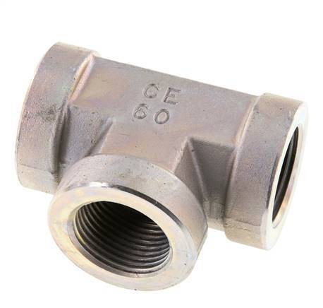 G 1'' Zinc plated Steel Tee 160 Bar - Hydraulic