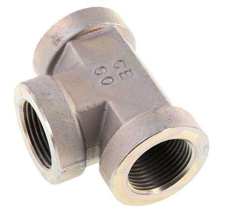 G 1'' Zinc plated Steel Tee 160 Bar - Hydraulic