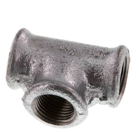 Rp 1/2'' Zinc plated Cast iron Tee 25 Bar [5 Pieces]