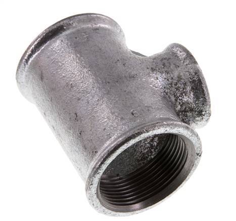 Rp 1 1/2'' x Rp 1'' Zinc plated Cast iron Tee 25 Bar