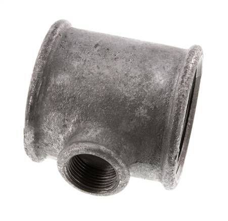 Rp 2 1/2'' x Rp 1'' Zinc plated Cast iron Tee 25 Bar