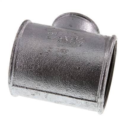 Rp 2 1/2'' x Rp 1 1/2'' Zinc plated Cast iron Tee 25 Bar