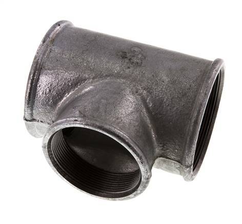 Rp 3'' x Rp 2 1/2'' Zinc plated Cast iron Tee 25 Bar