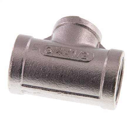 Rp 3/4'' x Rp 1/2'' Stainless steel Tee 16 Bar