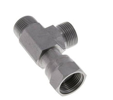 UNS 1''-14 F/M Zinc plated Steel Tee ORFS with union nut 400 Bar - Hydraulic