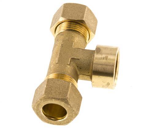 G 1/2'' x 14mm Brass Tee Compression Fitting 89 Bar DIN EN 1254-2