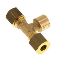 G 1/8'' x 6mm Brass Tee Compression Fitting 150 Bar DIN EN 1254-2