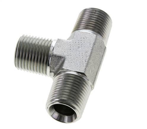 1/2'' NPT Male Zinc plated Steel Tee 210 Bar - Hydraulic