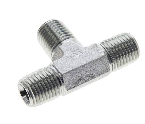 1/4'' NPT Male Zinc plated Steel Tee 275 Bar - Hydraulic