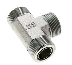 UN 1-7/16''-12 Male Zinc plated Steel Tee ORFS 400 Bar - Hydraulic