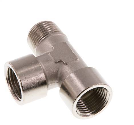 R 1/2'' x G 1/2'' M/F Nickel plated Brass Tee 16 Bar