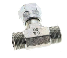 UNS 1''-14 M/F Zinc plated Steel Tee ORFS with union nut 400 Bar - Hydraulic