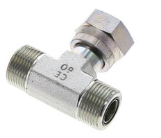 UN 1-3/16''-12 M/F Zinc plated Steel Tee ORFS with union nut 400 Bar - Hydraulic