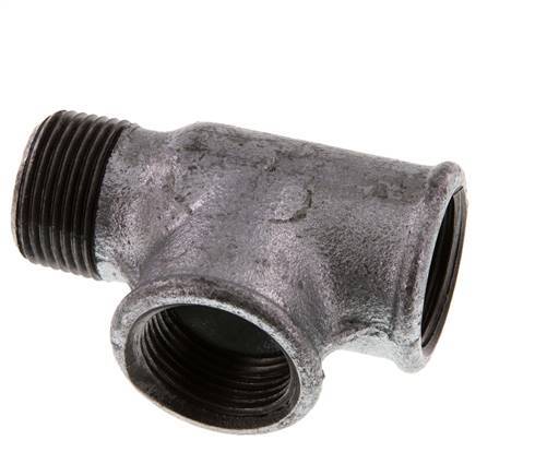 R 1'' x Rp 1'' M/F Zinc plated Cast iron Tee 25 Bar