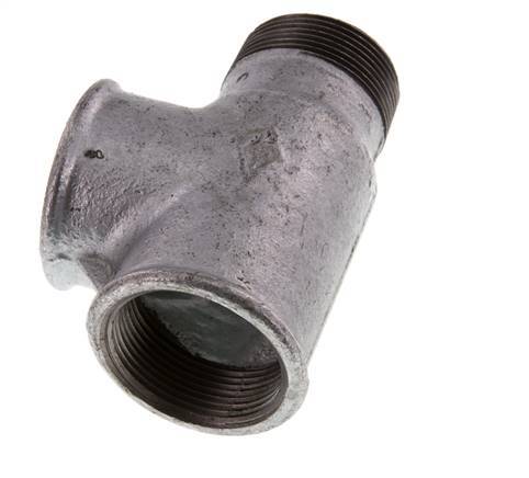 R 1 1/2'' x Rp 1 1/2'' M/F Zinc plated Cast iron Tee 25 Bar