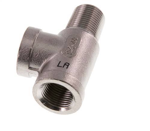 R 3/8'' x Rp 3/8'' M/F Stainless steel Tee 16 Bar