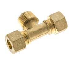 R 1/2'' Male x 12mm Brass Tee Compression Fitting 75 Bar DIN EN 1254-2