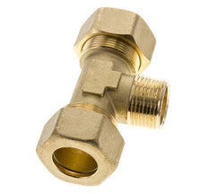 R 3/4'' Male x 22mm Brass Tee Compression Fitting 54 Bar DIN EN 1254-2