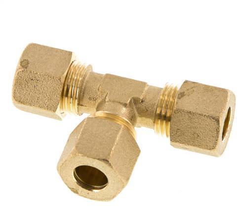 10mm Brass Tee Compression Fitting 95 Bar DIN EN 1254-2