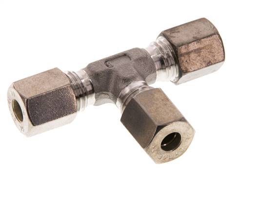 6L Stainless steel Tee Compression Fitting 315 Bar DIN 2353